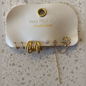 Free People 14k Gold Plated Earring Set